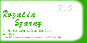 rozalia szaraz business card