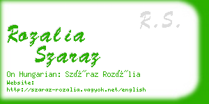 rozalia szaraz business card